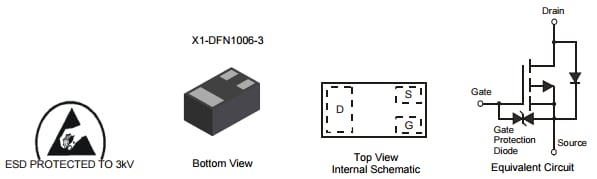 Diodes Incorporated DMP21D0UFB 20V P-Channel E-MOSFET
